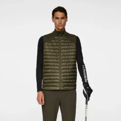 J.Lindeberg Västar Herr-Hayden Quilt Hybrid Vest Forest-Green