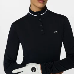 J.Lindeberg Tröjor Dam-Hertta Long Sleeve Polo Blå JL Navy