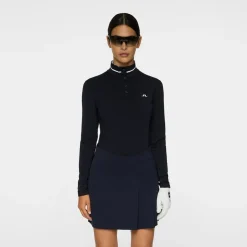 J.Lindeberg Tröjor Dam-Hertta Long Sleeve Polo Blå JL Navy