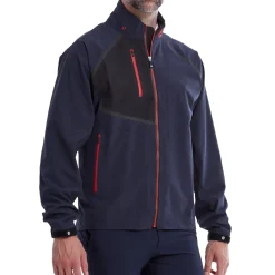 FootJoy Regnjackor Herr-Hydrotour Jacket Navy With Black And Bright Red