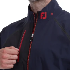 FootJoy Regnjackor Herr-Hydrotour Jacket Navy With Black And Bright Red