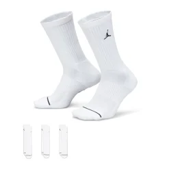 Nike Strumpor Herr-Jordan Everyday Crew Socks 3 Pairs Vit White-Black