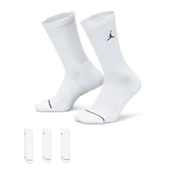 Nike Strumpor Herr-Jordan Everyday Crew Socks 3 Pairs Vit White-Black