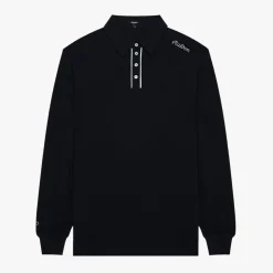 Malbon Golf Pikétröjor Herr-JP LS Cotton Modal Pique Svart Black