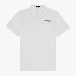 Malbon Golf Pikétröjor Herr-JP Single Pocket Mercerized Polo Vit White