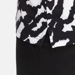 Bogeys & Birdies Juniorkläder Tjej-Jr Tech Hidden Button Pique AOP Svart Vit Black/White (Zebra)