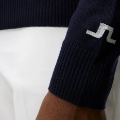 J.Lindeberg Tröjor Herr-Kian Zipped Golf Sweater Blå JL Navy