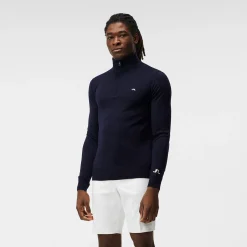 J.Lindeberg Tröjor Herr-Kian Zipped Golf Sweater Blå JL Navy