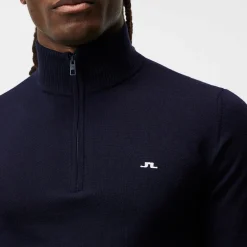 J.Lindeberg Tröjor Herr-Kian Zipped Golf Sweater Blå JL Navy