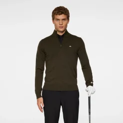 J.Lindeberg Tröjor Herr-Kian Zipped Sweater Forest-Green