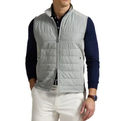 Ralph Lauren Västar Herr-Knit Full Zip Vest Performance Wool Andover Heather
