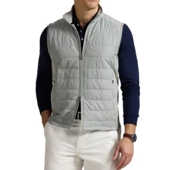 Ralph Lauren Västar Herr-Knit Full Zip Vest Performance Wool Andover Heather