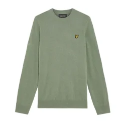 Lyle & Scott Tröjor Herr-Lambswool Blend Crew Green Sage L (X932)