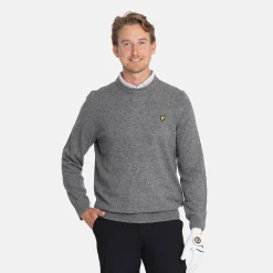 Lyle & Scott Tröjor Herr-Lambswool Blend Crew Grey Sidewalk (X930)