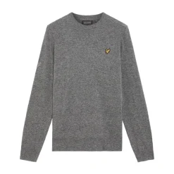 Lyle & Scott Tröjor Herr-Lambswool Blend Crew Grey Sidewalk (X930)
