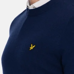 Lyle & Scott Tröjor Herr-Lambswool Blend Crew Bright Navy (X929)