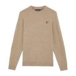 Lyle & Scott Tröjor Herr-Lambswool Blend Crew Beige Beige (Oatmeal X931)