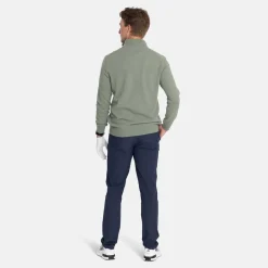Lyle & Scott Tröjor Herr-Lambswool Blend Quarter Zip Green Sage L (X932)