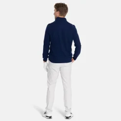 Lyle & Scott Tröjor Herr-Lambswool Blend Quarter Zip Bright Navy (X929)