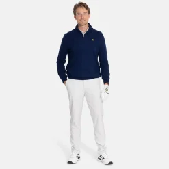 Lyle & Scott Tröjor Herr-Lambswool Blend Quarter Zip Bright Navy (X929)