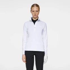 J.Lindeberg Tröjor Dam-Lauryn Quarter Zip Mid Layer Vit White