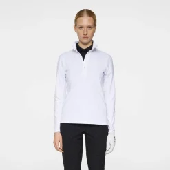 J.Lindeberg Tröjor Dam-Lauryn Quarter Zip Mid Layer Vit White