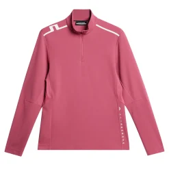 J.Lindeberg Tröjor Herr-Leon Quarter Zip Mid Layer Rose-Wine