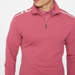 J.Lindeberg Tröjor Herr-Leon Quarter Zip Mid Layer Rose-Wine