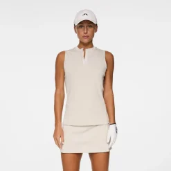 J.Lindeberg Pikétröjor Dam-Leya Sleeveless Top Moonbeam