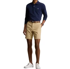 Ralph Lauren Pikétröjor Herr-Long Sleeve Polo Performance Stretch Mesh Refined Navy