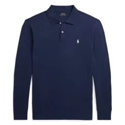 Ralph Lauren Pikétröjor Herr-Long Sleeve Polo Performance Stretch Mesh Refined Navy