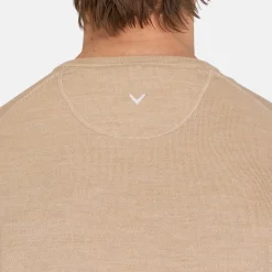 Callaway Tröjor Herr-Ls V-Neck Merino Beige Heather