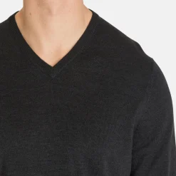 Callaway Tröjor Herr-Ls V-Neck Merino Grå Dark Caviar Heather