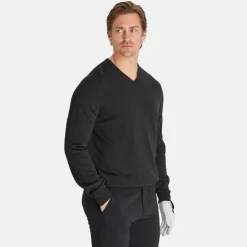 Callaway Tröjor Herr-Ls V-Neck Merino Grå Dark Caviar Heather