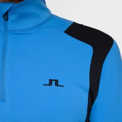 J.Lindeberg Tröjor Herr-Lukas Quarter Zip Mid Layer Sonic-Blue