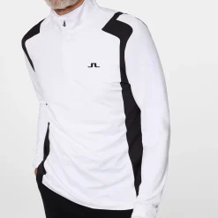J.Lindeberg Tröjor Herr-Lukas Quarter Zip Mid Layer Vit White