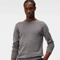 J.Lindeberg Tröjor Herr-Lyle Merino Crew Neck Sweater Grey-Melange
