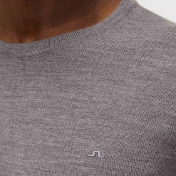 J.Lindeberg Tröjor Herr-Lyle Merino Crew Neck Sweater Grey-Melange