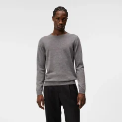 J.Lindeberg Tröjor Herr-Lyle Merino Crew Neck Sweater Grey-Melange
