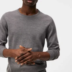 J.Lindeberg Tröjor Herr-Lyle Merino Crew Neck Sweater Grey-Melange