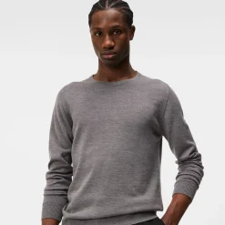 J.Lindeberg Tröjor Herr-Lyle Merino Crew Neck Sweater Grey-Melange