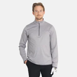 Abacus Tröjor Herr-M Budock Midlayer Grå 702-Lt.Greymelange