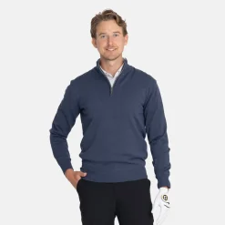 Abacus Tröjor Herr-M Louth Knitted Windstopper 305-Navymelange