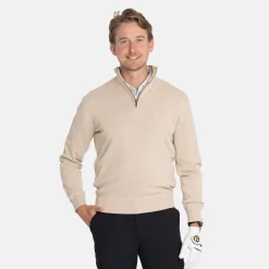 Abacus Tröjor Herr-M Louth Knitted Windstopper 151-Sandmelange