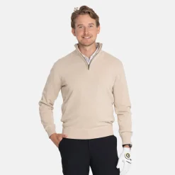 Abacus Tröjor Herr-M Louth Knitted Windstopper 151-Sandmelange