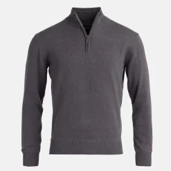 Abacus Tröjor Herr-M Louth Knitted Windstopper Grå 670-Dk.Greymelange