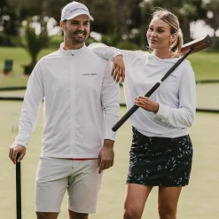 Bogeys & Birdies Tröjor Herr-M Mid Layer LS Full-Zip Vit White