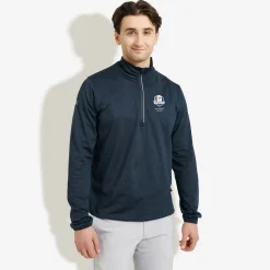 Abacus Tröjor Herr-M Rc25 Cradoc Halfzip Fleece Blå 300-Navy