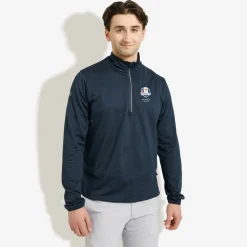 Abacus Tröjor Herr-M Rc25 Cradoc Halfzip Fleece Blå 300-Navy