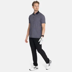 Bogeys & Birdies Pikétröjor Herr-M Tech Pique Micro AOP Svart Black